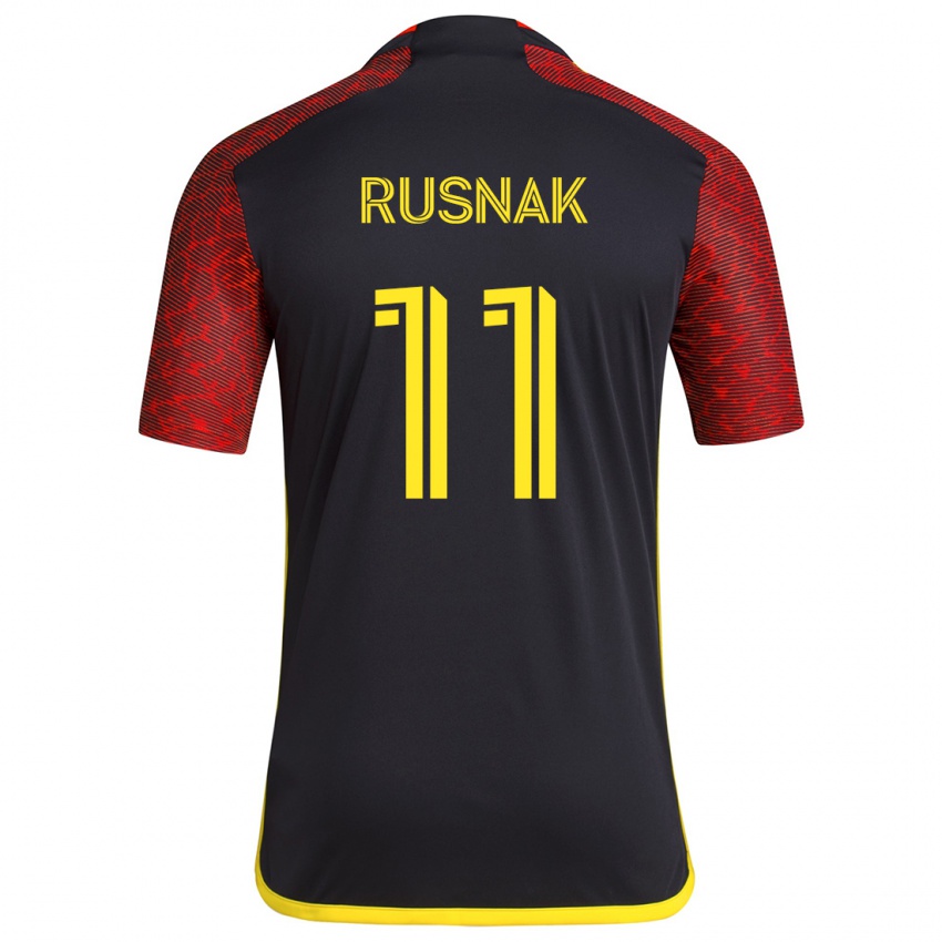 Børn Albert Rusnák #11 Rød Sort Udebane Spillertrøjer 2024/25 Trøje T-Shirt