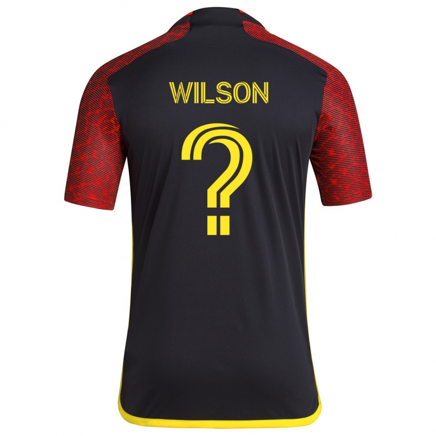 Børn Trevor Wilson #0 Rød Sort Udebane Spillertrøjer 2024/25 Trøje T-Shirt