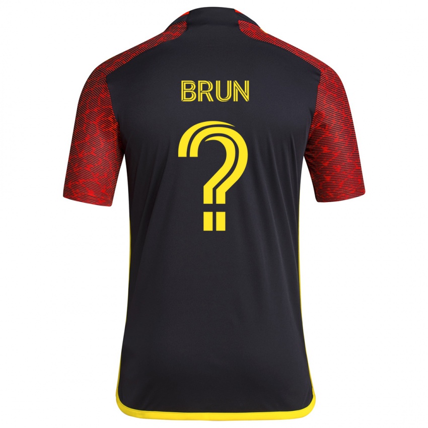 Børn Shaun Brun #0 Rød Sort Udebane Spillertrøjer 2024/25 Trøje T-Shirt