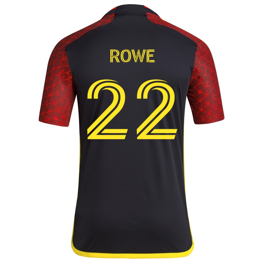 Børn Kelyn Rowe #22 Rød Sort Udebane Spillertrøjer 2024/25 Trøje T-Shirt