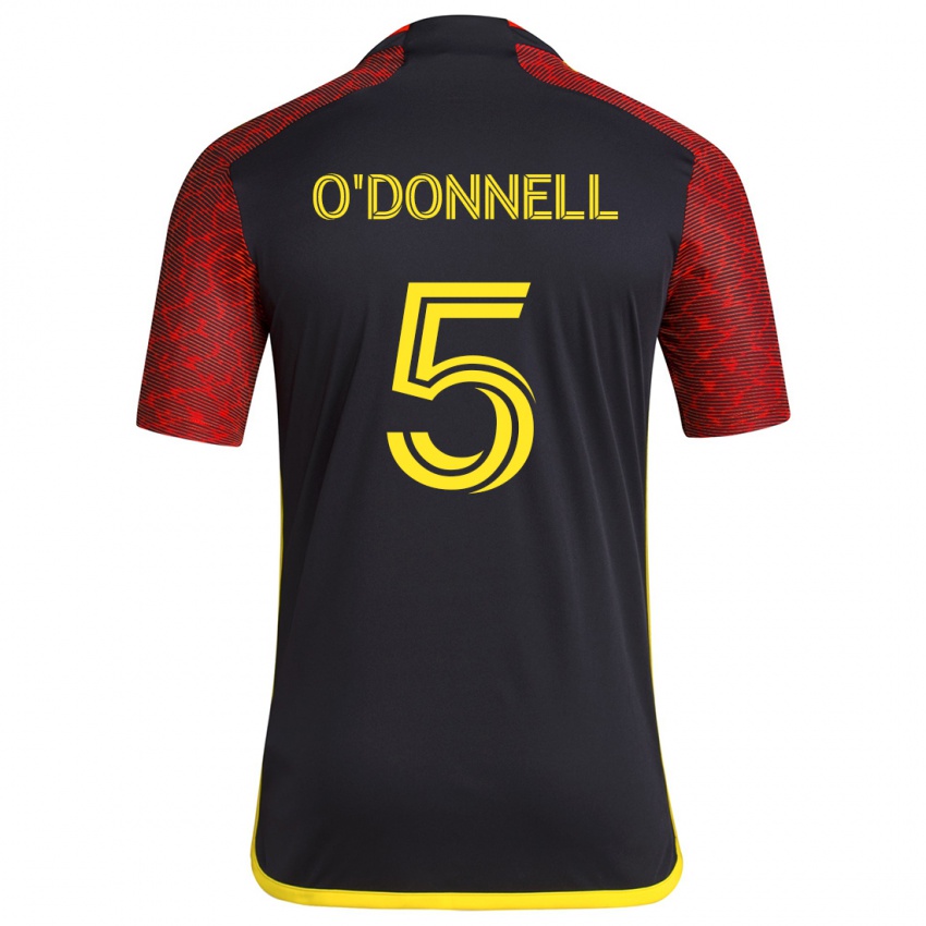 Børn Kristina O'donnell #5 Rød Sort Udebane Spillertrøjer 2024/25 Trøje T-Shirt