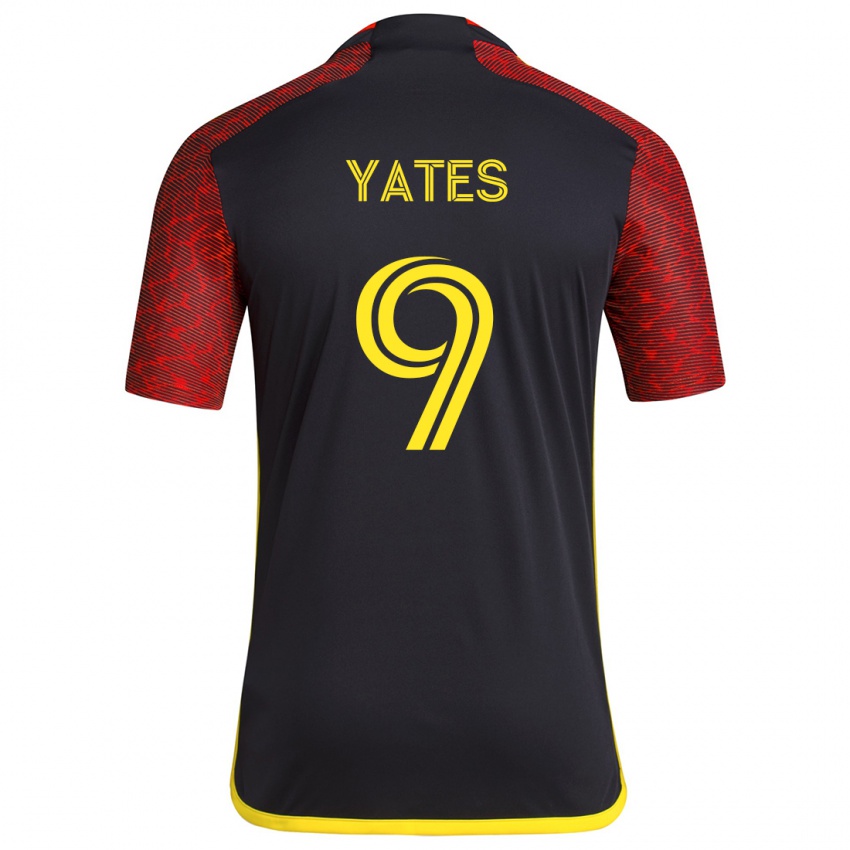 Børn Summer Yates #9 Rød Sort Udebane Spillertrøjer 2024/25 Trøje T-Shirt