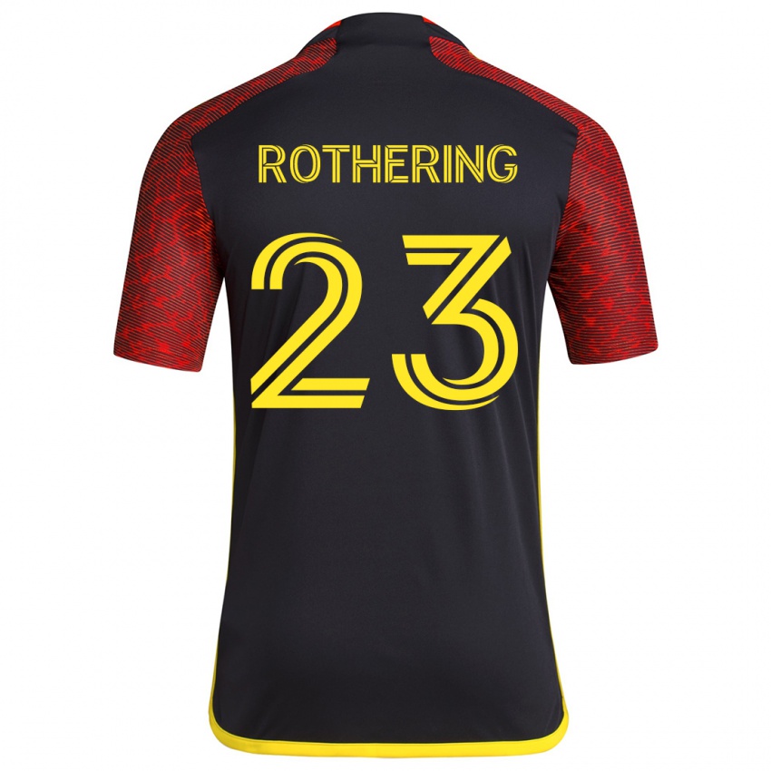 Børn Holly Rothering #23 Rød Sort Udebane Spillertrøjer 2024/25 Trøje T-Shirt