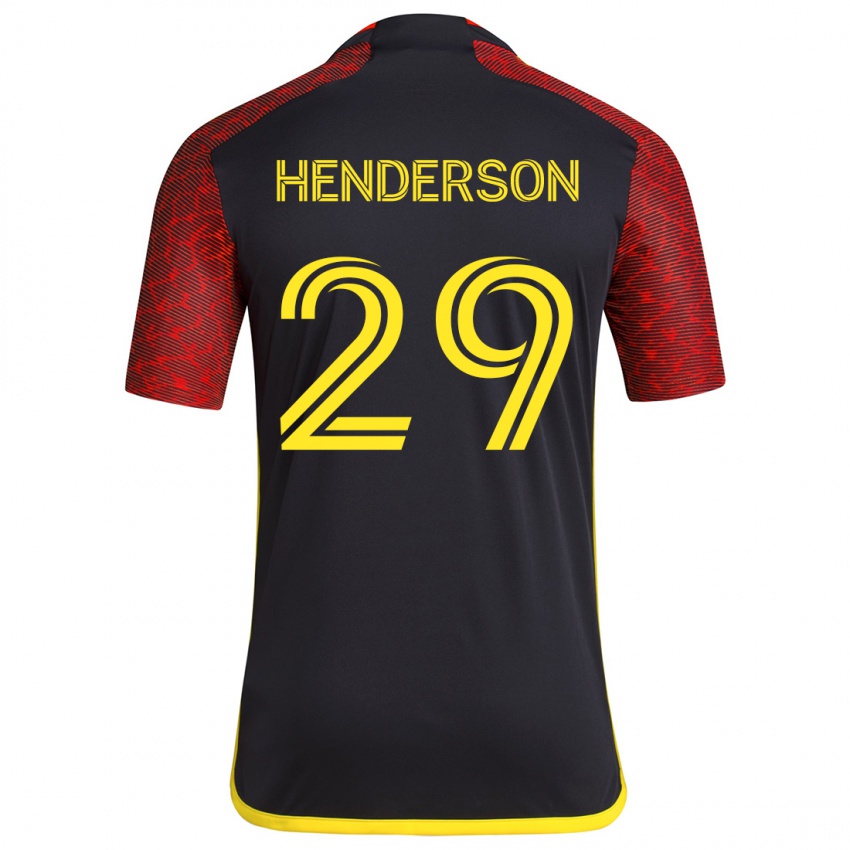 Børn Anna Henderson #29 Rød Sort Udebane Spillertrøjer 2024/25 Trøje T-Shirt