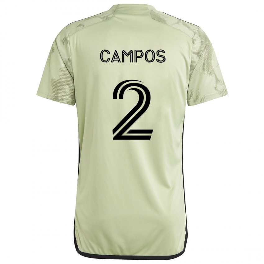 Børn Omar Campos #2 Lysegrøn Udebane Spillertrøjer 2024/25 Trøje T-Shirt