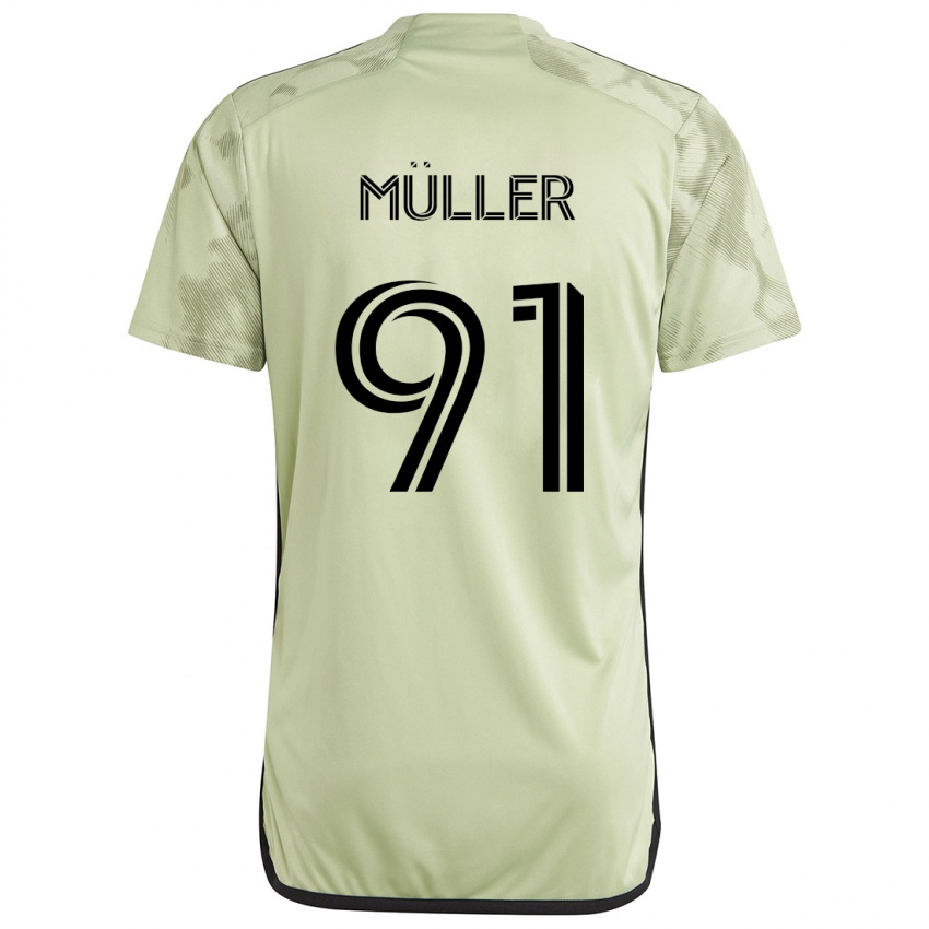 Børn Luis Müller #91 Lysegrøn Udebane Spillertrøjer 2024/25 Trøje T-Shirt