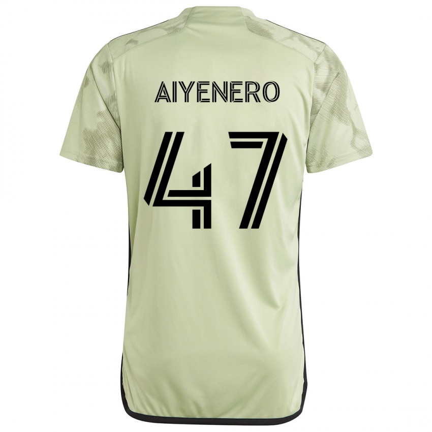 Børn Marius Aiyenero #47 Lysegrøn Udebane Spillertrøjer 2024/25 Trøje T-Shirt