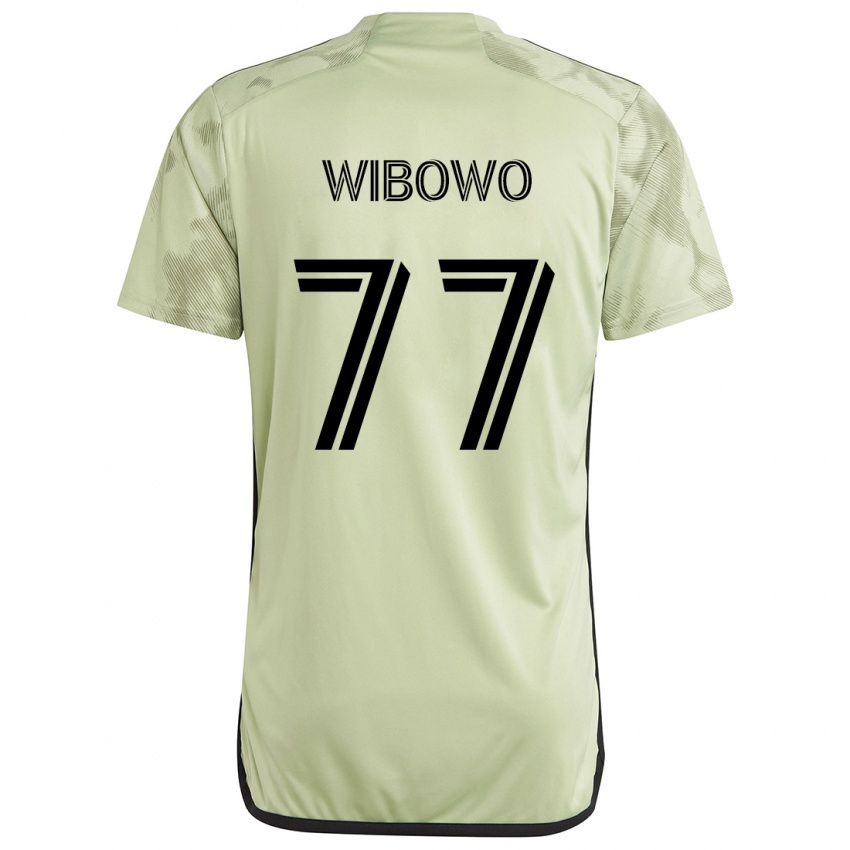 Børn Adrian Wibowo #77 Lysegrøn Udebane Spillertrøjer 2024/25 Trøje T-Shirt