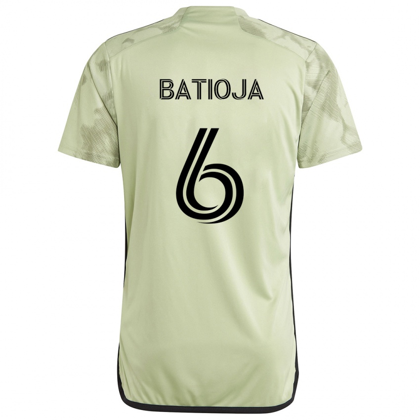 Børn Jeremy Batioja #6 Lysegrøn Udebane Spillertrøjer 2024/25 Trøje T-Shirt