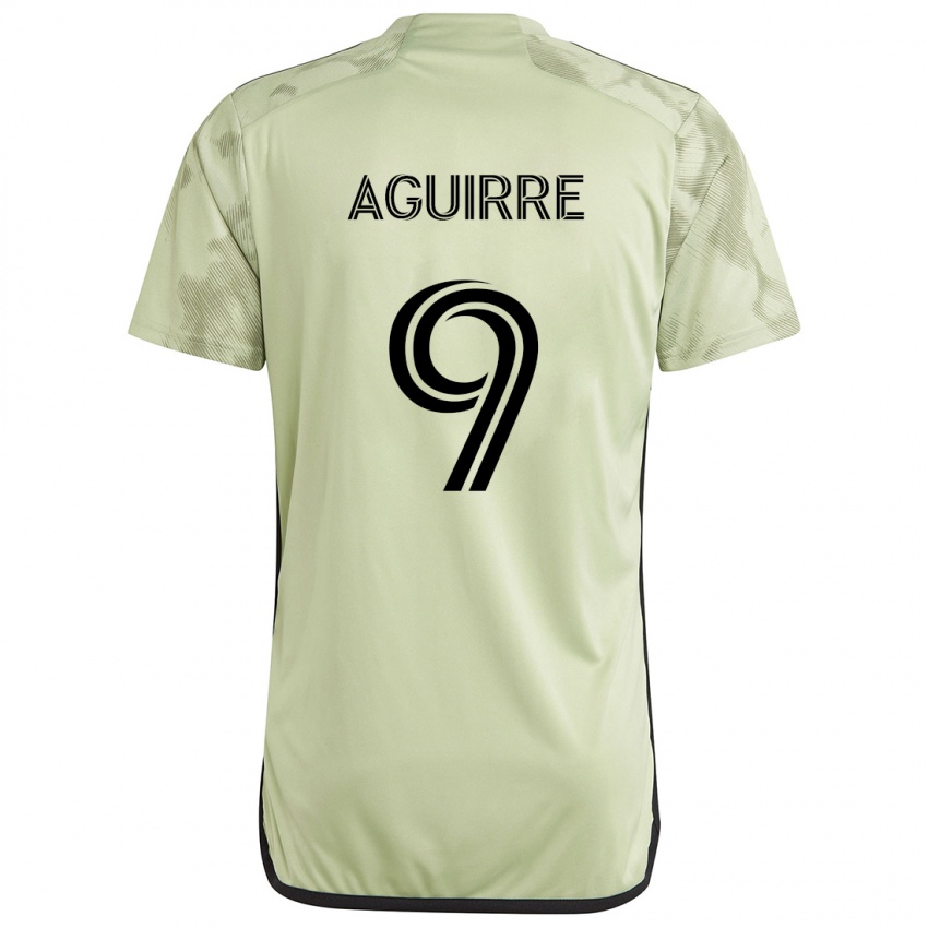 Børn Dustin Aguirre #9 Lysegrøn Udebane Spillertrøjer 2024/25 Trøje T-Shirt