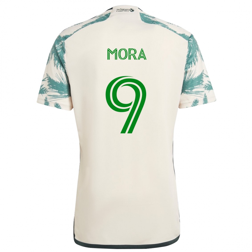 Børn Felipe Mora #9 Beige Brun Udebane Spillertrøjer 2024/25 Trøje T-Shirt