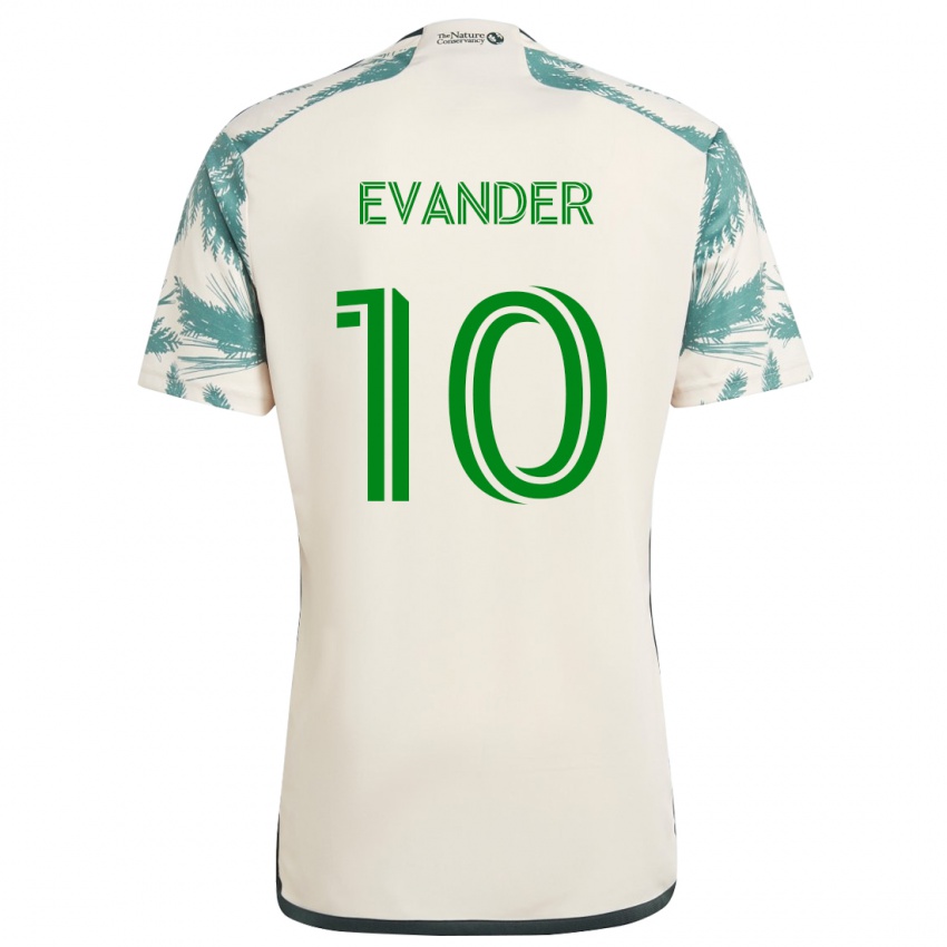 Børn Evander #10 Beige Brun Udebane Spillertrøjer 2024/25 Trøje T-Shirt