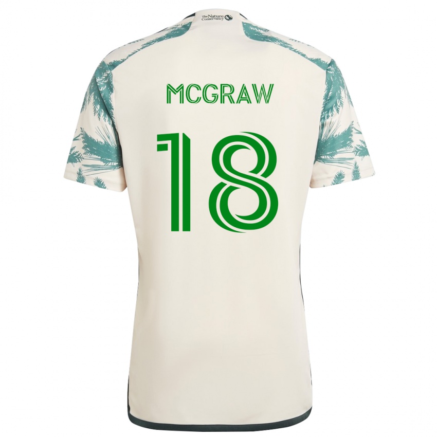 Børn Zac Mcgraw #18 Beige Brun Udebane Spillertrøjer 2024/25 Trøje T-Shirt