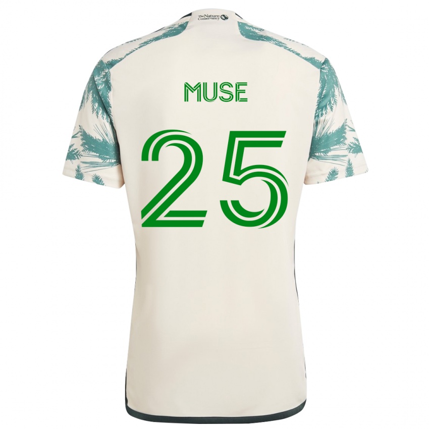 Børn Trey Muse #25 Beige Brun Udebane Spillertrøjer 2024/25 Trøje T-Shirt