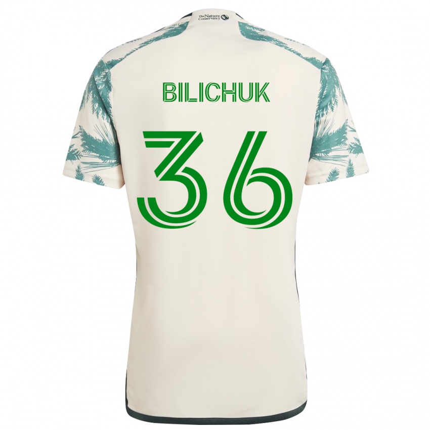 Børn Ryan Bilichuk #36 Beige Brun Udebane Spillertrøjer 2024/25 Trøje T-Shirt