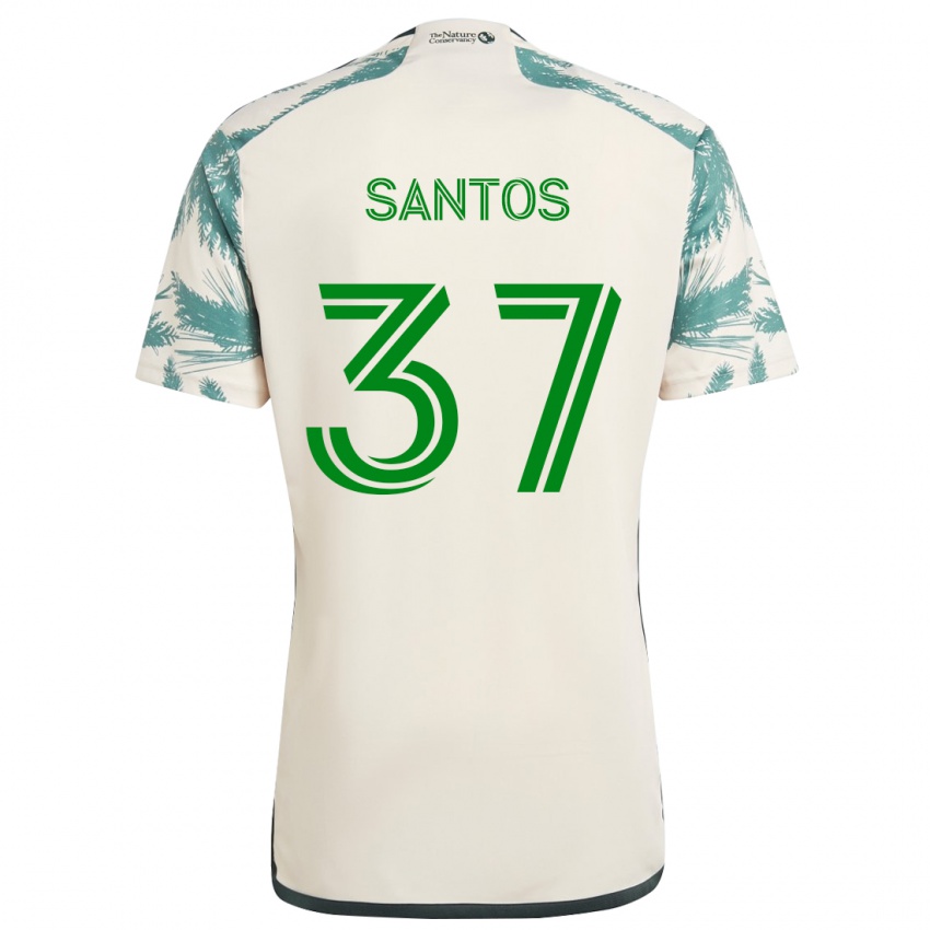 Børn Noah Santos #37 Beige Brun Udebane Spillertrøjer 2024/25 Trøje T-Shirt