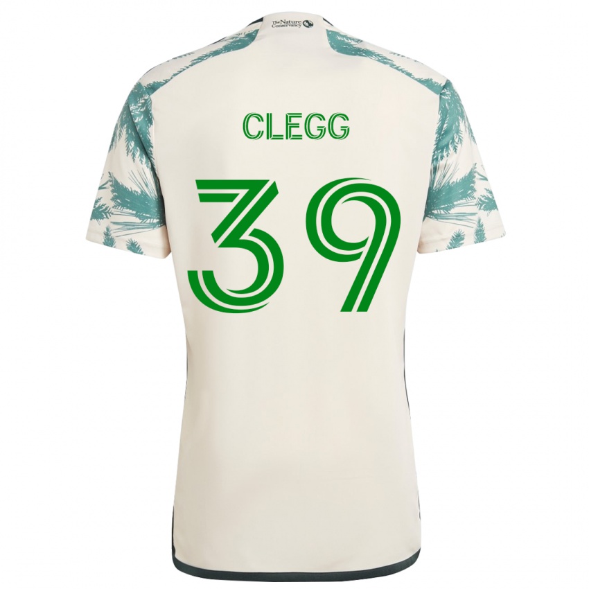 Børn Tyler Clegg #39 Beige Brun Udebane Spillertrøjer 2024/25 Trøje T-Shirt