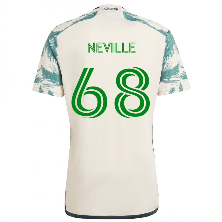 Børn Harvey Neville #68 Beige Brun Udebane Spillertrøjer 2024/25 Trøje T-Shirt