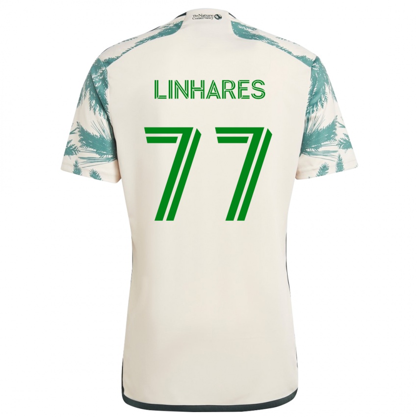 Børn Kyle Linhares #77 Beige Brun Udebane Spillertrøjer 2024/25 Trøje T-Shirt