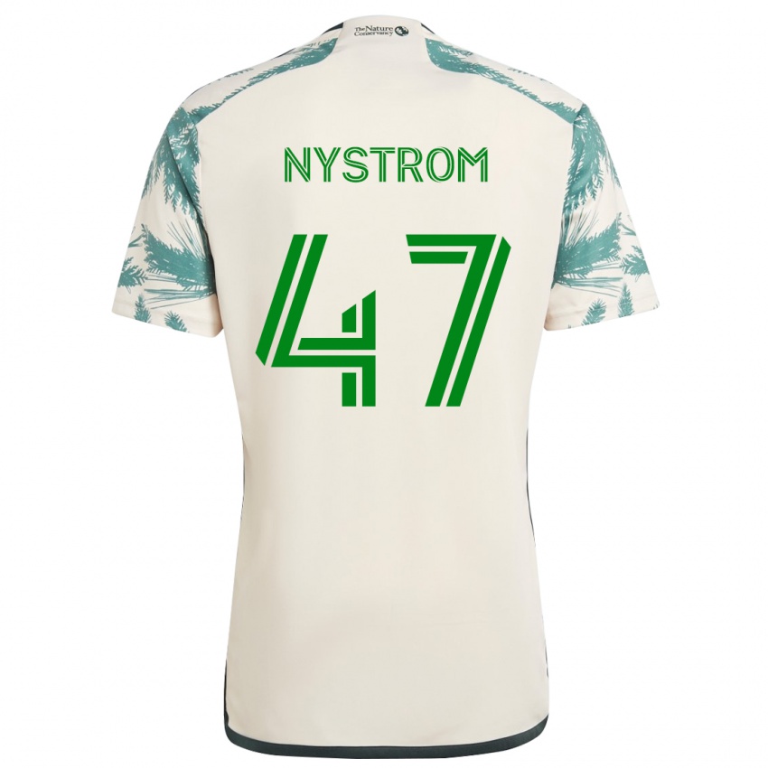 Børn Maximo Nystrom #47 Beige Brun Udebane Spillertrøjer 2024/25 Trøje T-Shirt