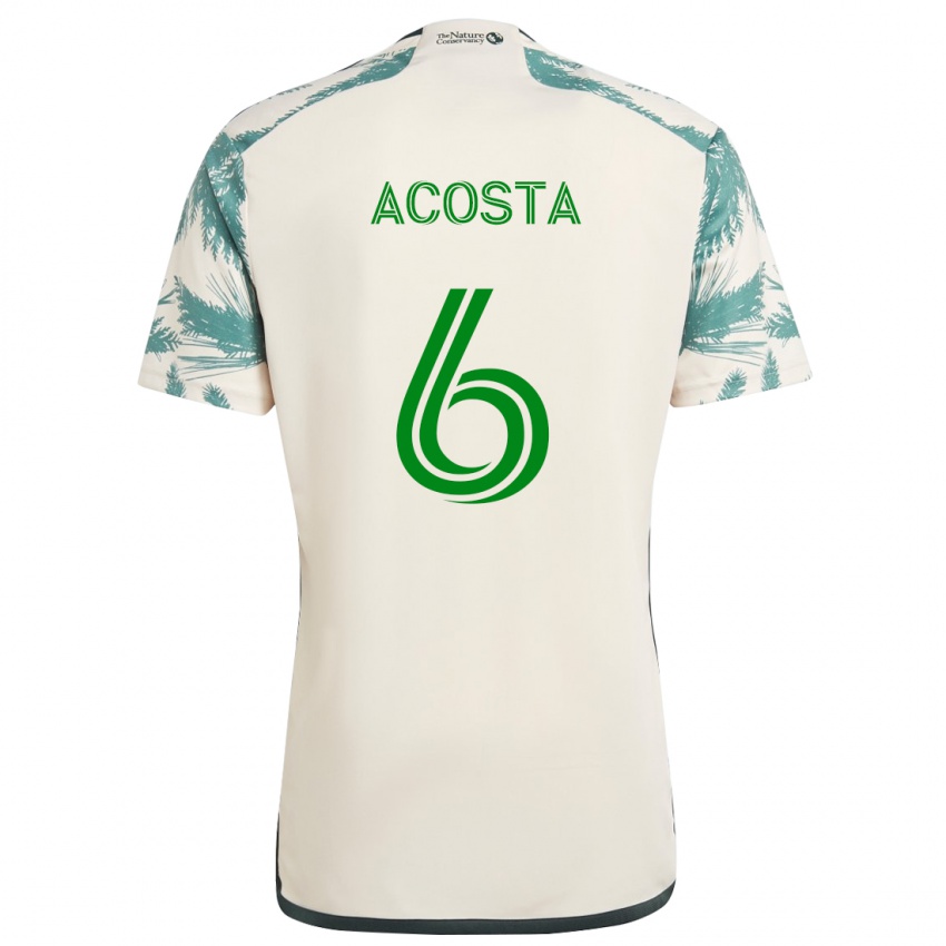 Børn Bryan Acosta #6 Beige Brun Udebane Spillertrøjer 2024/25 Trøje T-Shirt