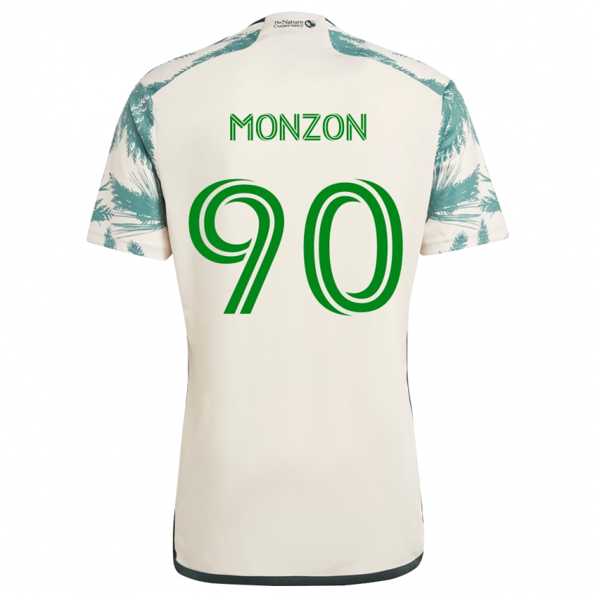 Børn Florián Monzón #90 Beige Brun Udebane Spillertrøjer 2024/25 Trøje T-Shirt