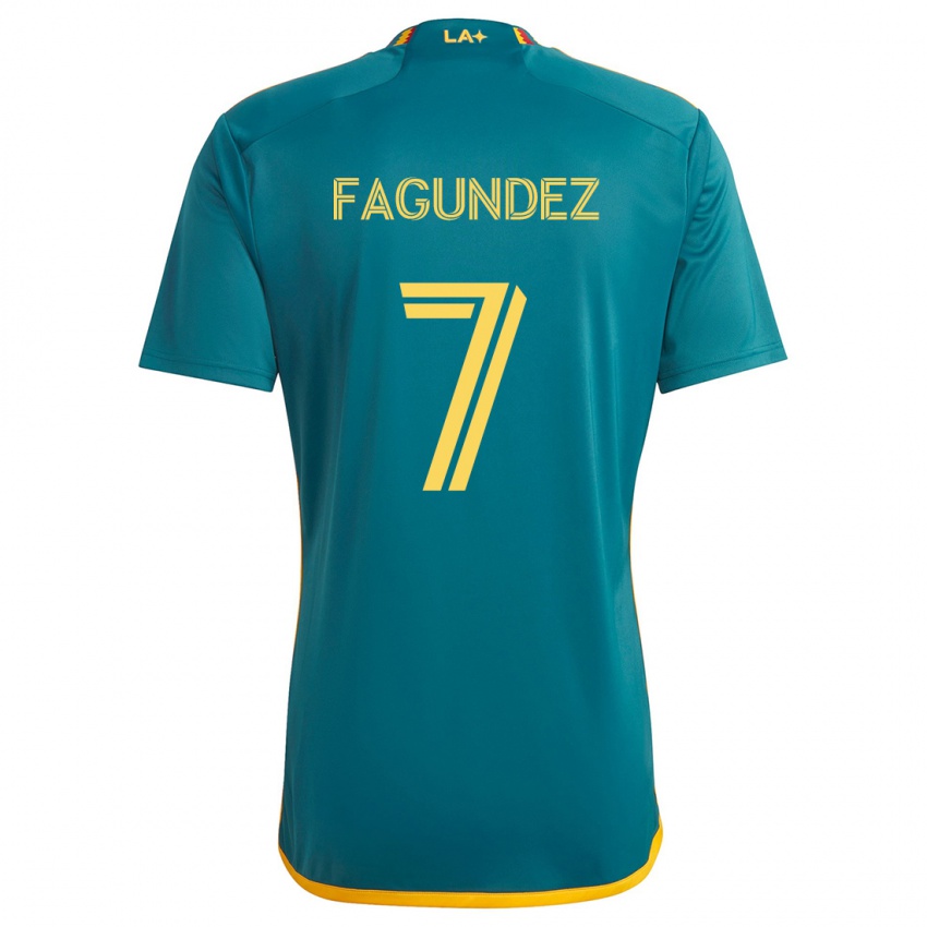 Børn Diego Fagúndez #7 Grøn Gul Udebane Spillertrøjer 2024/25 Trøje T-Shirt