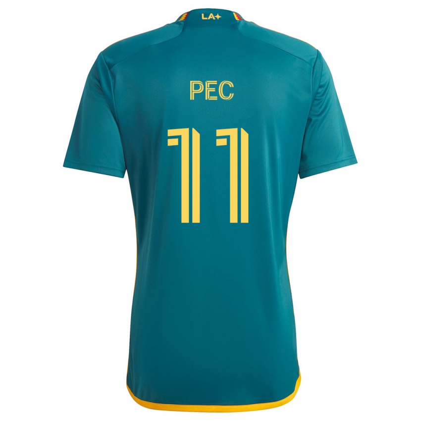 Børn Gabriel Pec #11 Grøn Gul Udebane Spillertrøjer 2024/25 Trøje T-Shirt