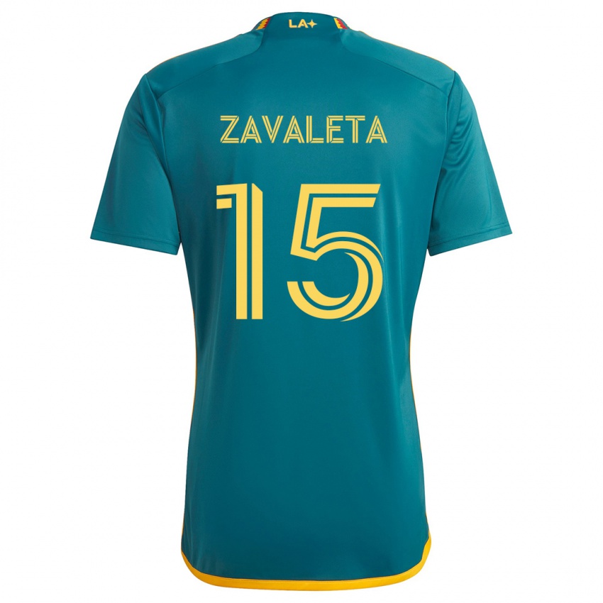 Børn Eriq Zavaleta #15 Grøn Gul Udebane Spillertrøjer 2024/25 Trøje T-Shirt