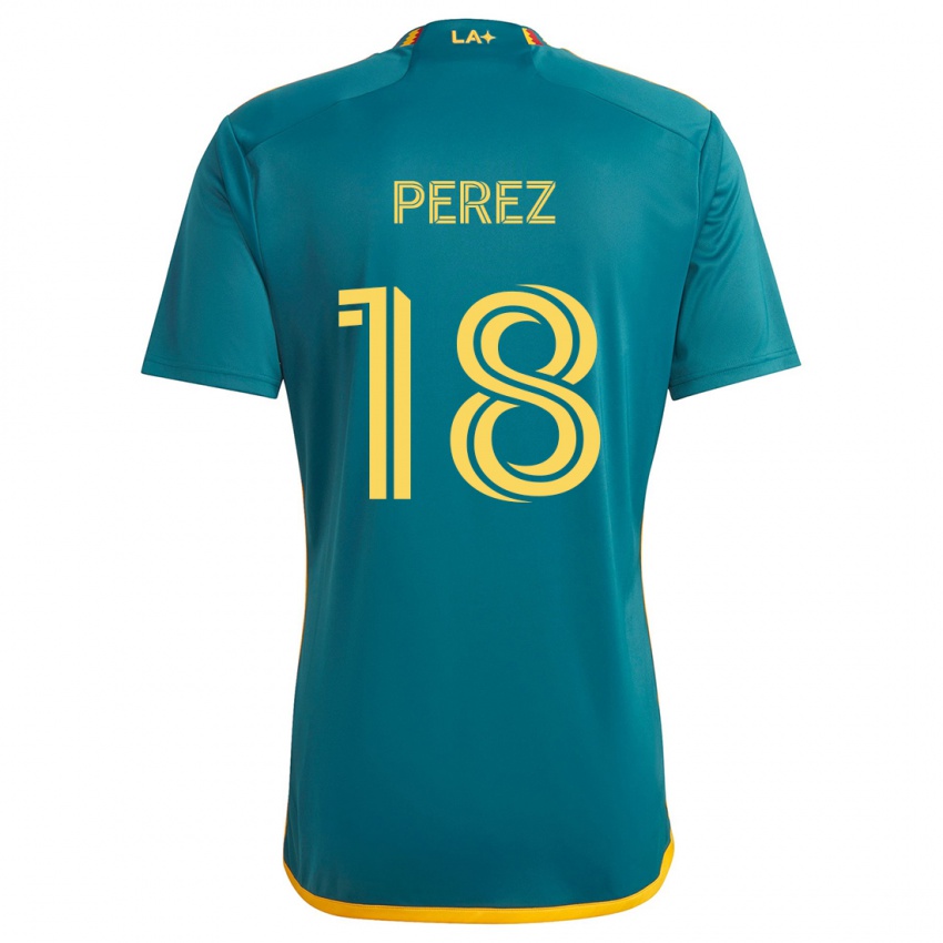 Børn Jonathan Pérez #18 Grøn Gul Udebane Spillertrøjer 2024/25 Trøje T-Shirt