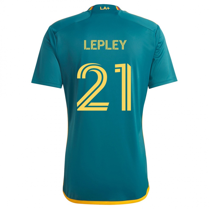 Børn Tucker Lepley #21 Grøn Gul Udebane Spillertrøjer 2024/25 Trøje T-Shirt