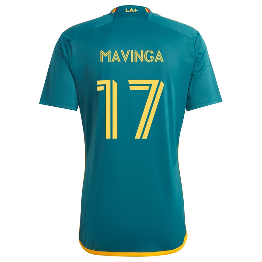 Børn Chris Mavinga #17 Grøn Gul Udebane Spillertrøjer 2024/25 Trøje T-Shirt