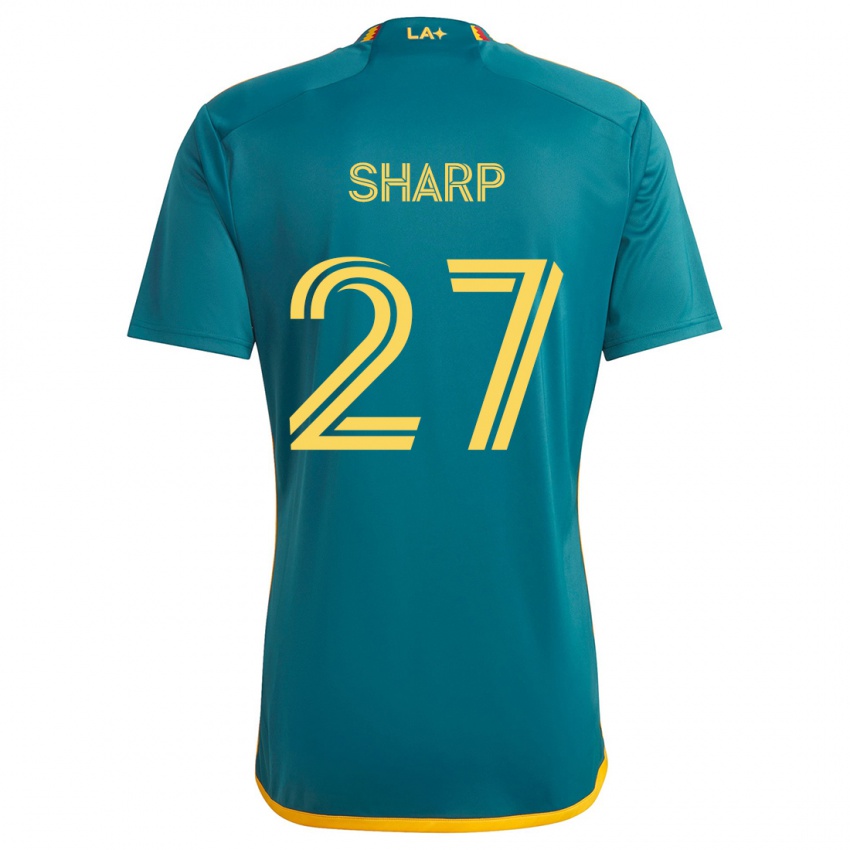 Børn Billy Sharp #27 Grøn Gul Udebane Spillertrøjer 2024/25 Trøje T-Shirt