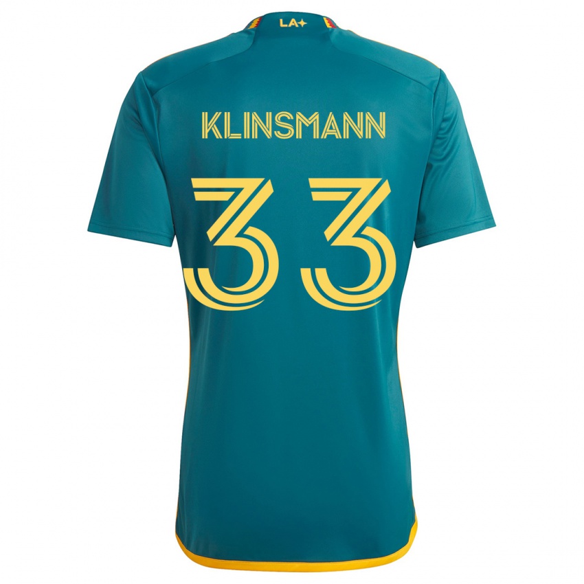 Børn Jonathan Klinsmann #33 Grøn Gul Udebane Spillertrøjer 2024/25 Trøje T-Shirt