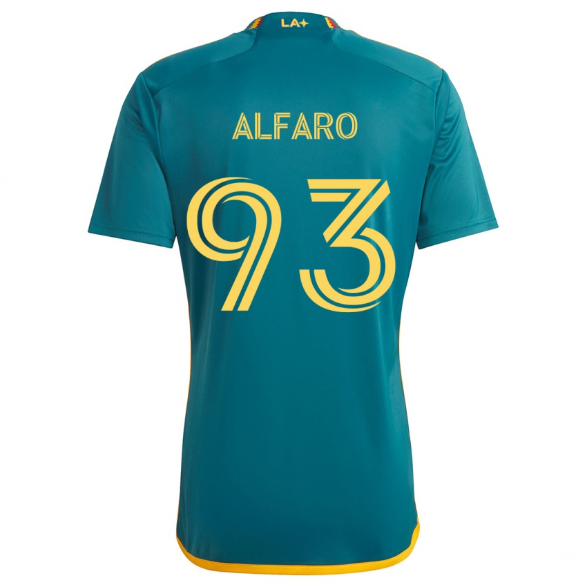 Børn Tony Alfaro #93 Grøn Gul Udebane Spillertrøjer 2024/25 Trøje T-Shirt