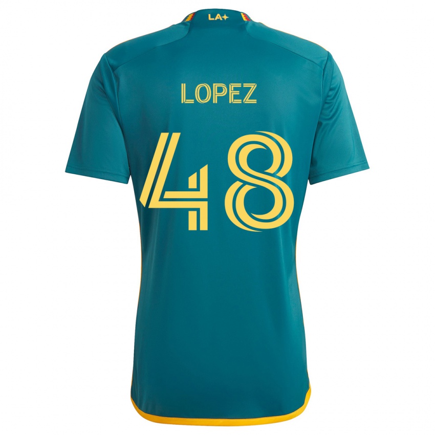 Børn Diego López #48 Grøn Gul Udebane Spillertrøjer 2024/25 Trøje T-Shirt