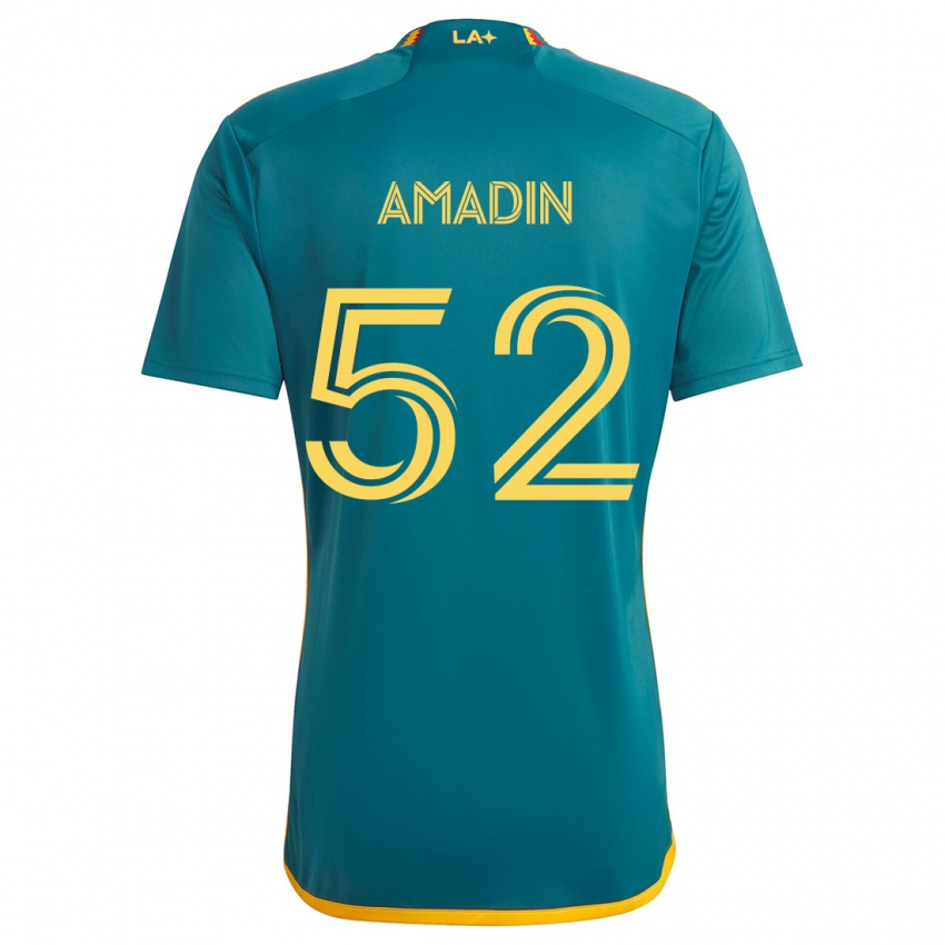 Børn Elijah Amadin #52 Grøn Gul Udebane Spillertrøjer 2024/25 Trøje T-Shirt