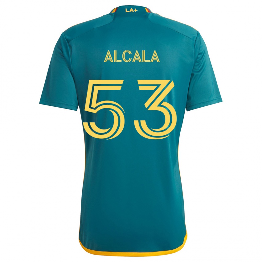 Børn Álex Alcalá #53 Grøn Gul Udebane Spillertrøjer 2024/25 Trøje T-Shirt