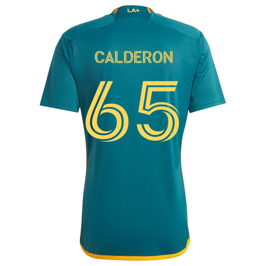 Børn Juan Calderón #65 Grøn Gul Udebane Spillertrøjer 2024/25 Trøje T-Shirt