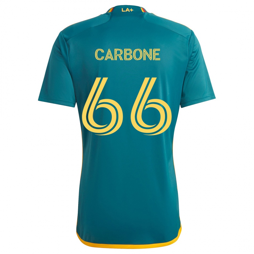 Børn Matteo Carbone #66 Grøn Gul Udebane Spillertrøjer 2024/25 Trøje T-Shirt