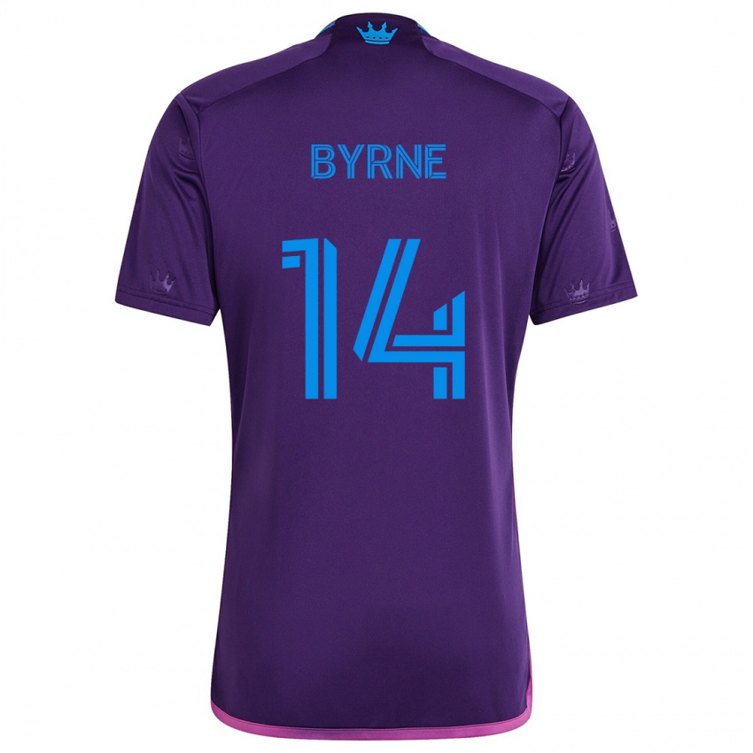 Børn Nathan Byrne #14 Lilla Blå Udebane Spillertrøjer 2024/25 Trøje T-Shirt