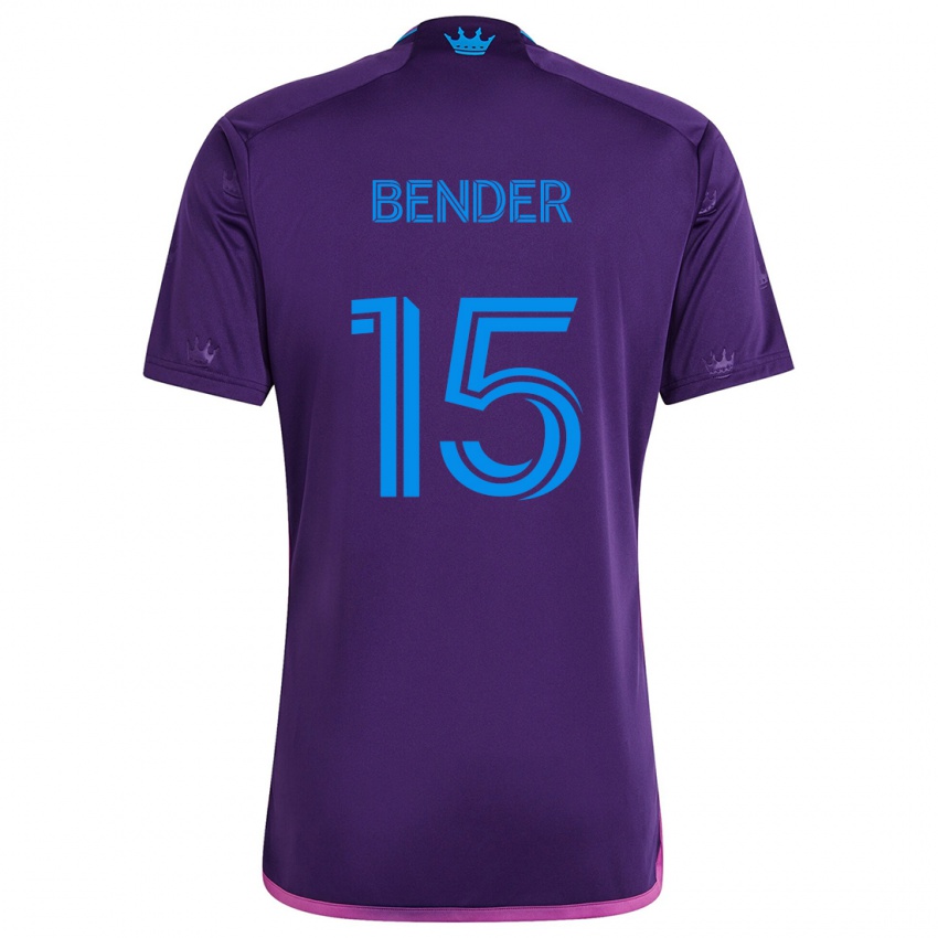 Børn Ben Bender #15 Lilla Blå Udebane Spillertrøjer 2024/25 Trøje T-Shirt