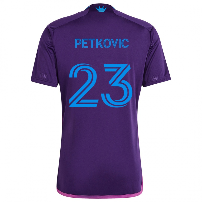 Børn Nikola Petkovic #23 Lilla Blå Udebane Spillertrøjer 2024/25 Trøje T-Shirt