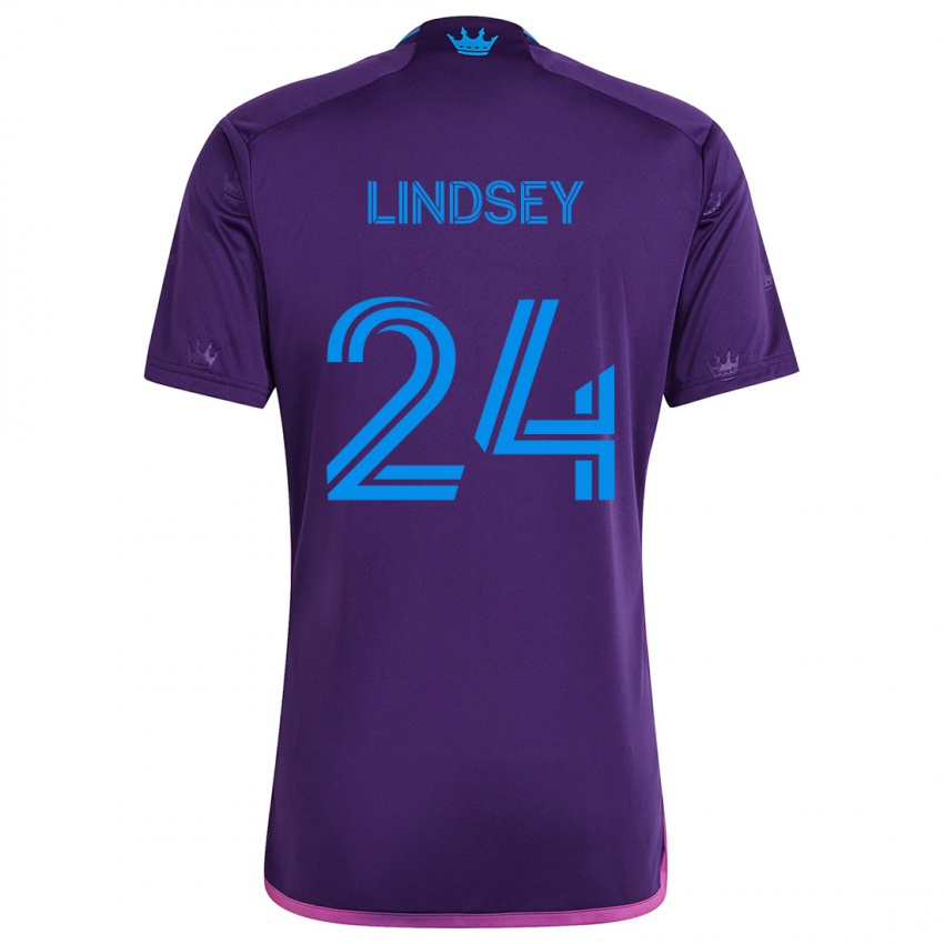 Børn Jaylin Lindsey #24 Lilla Blå Udebane Spillertrøjer 2024/25 Trøje T-Shirt