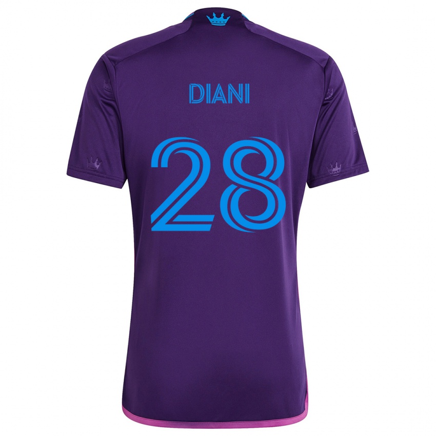 Børn Djibril Diani #28 Lilla Blå Udebane Spillertrøjer 2024/25 Trøje T-Shirt