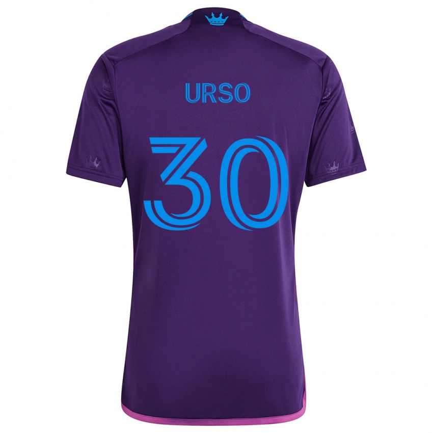 Børn Júnior Urso #30 Lilla Blå Udebane Spillertrøjer 2024/25 Trøje T-Shirt