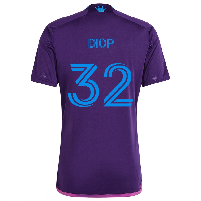 Børn Hamady Diop #32 Lilla Blå Udebane Spillertrøjer 2024/25 Trøje T-Shirt