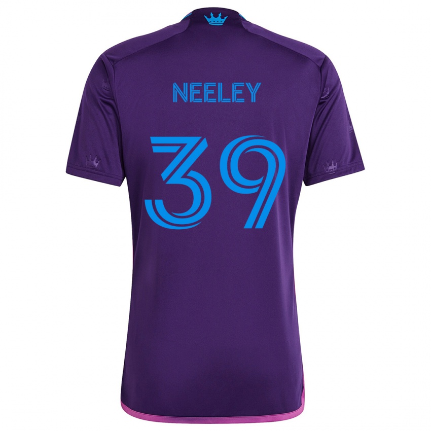 Børn Jack Neeley #39 Lilla Blå Udebane Spillertrøjer 2024/25 Trøje T-Shirt