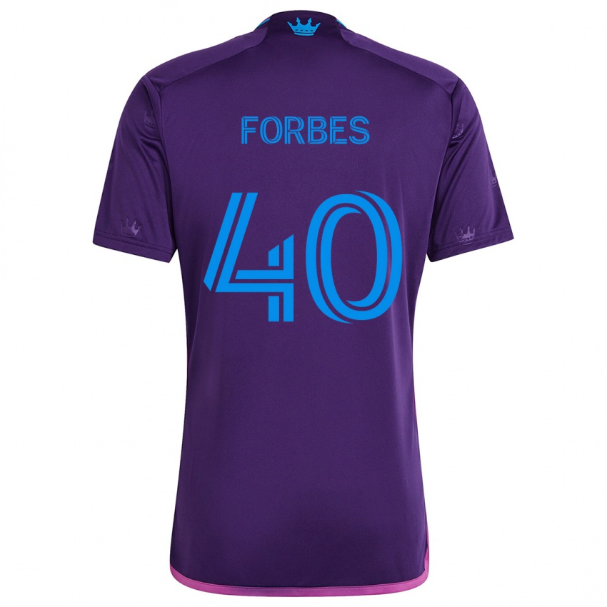 Børn Jahlane Forbes #40 Lilla Blå Udebane Spillertrøjer 2024/25 Trøje T-Shirt