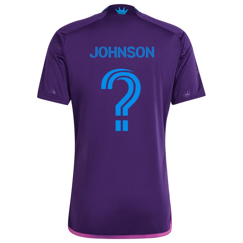 Børn Tate Johnson #0 Lilla Blå Udebane Spillertrøjer 2024/25 Trøje T-Shirt